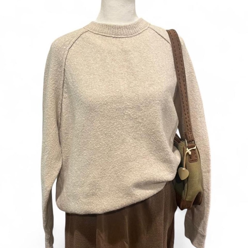 American Eagle Outfitters Beige Crew Neck Sweater